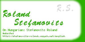 roland stefanovits business card